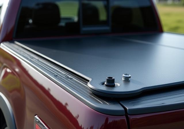 Hard folding tonneau cover on a pickup truck